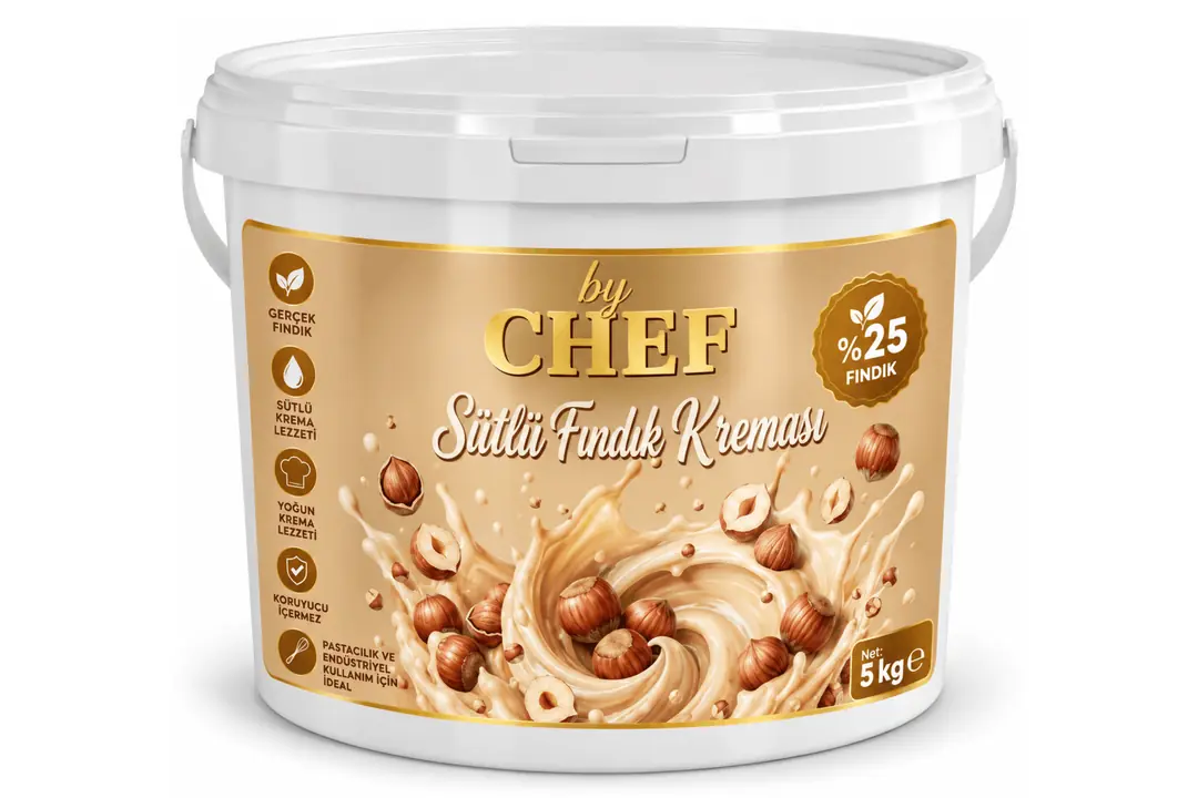 Ürün görseli: by CHEF Sütlü Fındık Kreması %25 Fındık Parçacıklı 5 kg